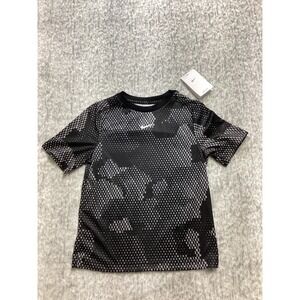 Nike Kids Dri-FIT Training Shirt Black White Repeat‎ Logo FN8694-010 Size Small